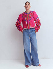 Embroidered Linen Jacket-Pink Peony, Embroidered / Boden Discount