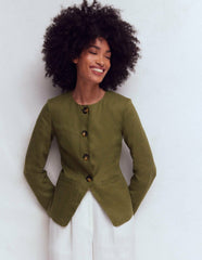 Hampstead Linen Blazer-Woodland Green / Boden Online