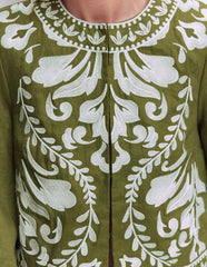 Embroidered Linen Jacket-Woodland Green / Boden us