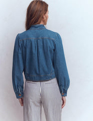 Topstitch Denim Jacket-Mid Wash, Denim / Boden Online