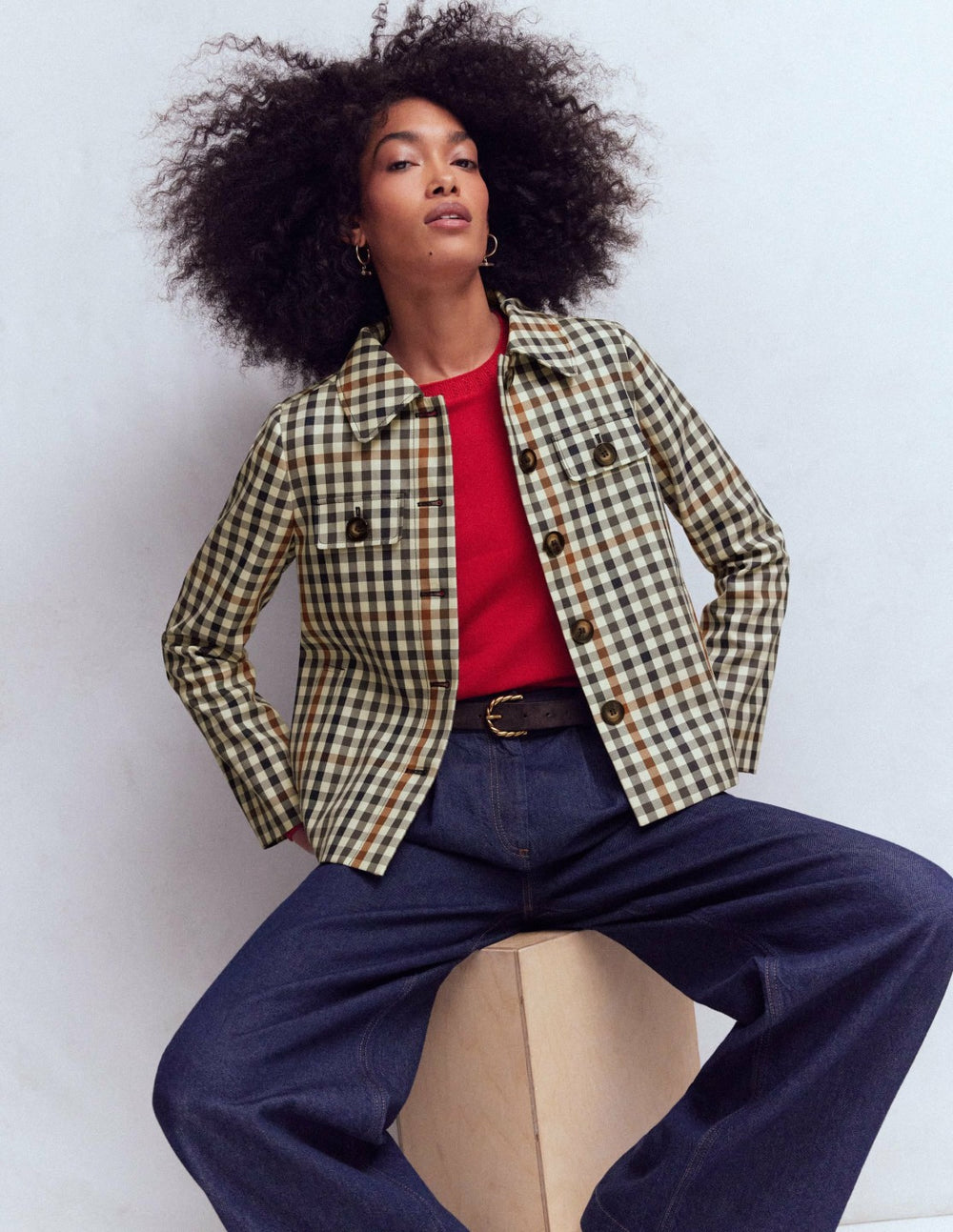 Gloucester Mac-Grey, Brown Multigingham / Boden Outlet
