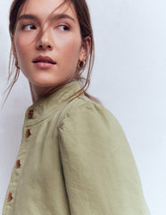 Topstitch Denim Jacket-Soft Green / Boden us