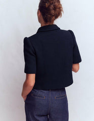 Short Sleeve Textured Jacket-Navy / Boden
