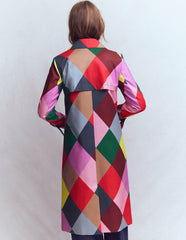 Double Breasted Trench-Giant Multi Harlequin / Boden us