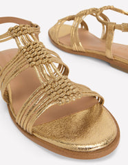 Multi Strap Knot Sandal-Gold / Boden Online