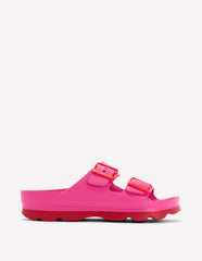 Lyla Double Buckle Sliders-Pink/Red / Boden us