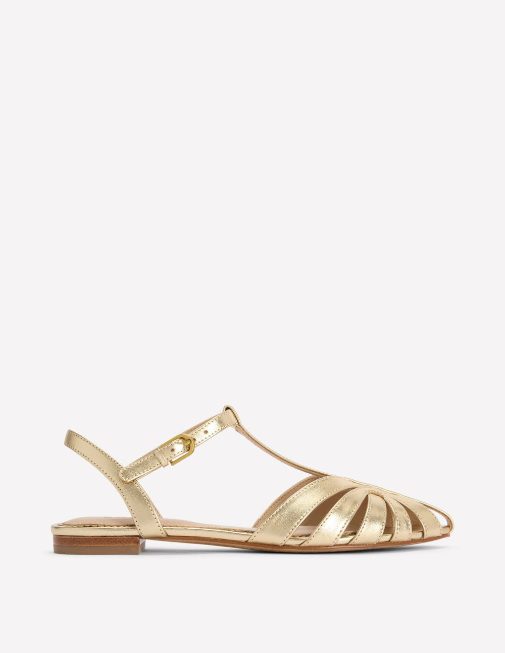 Caged Flat Sandal-Gold / Boden