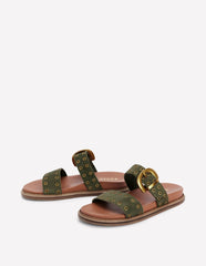 Caryl Double Strap Sandals-Deep Olive / Boden Outlet