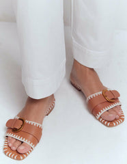 Trim Detail Flat Sandal-Tan / Boden Outlet