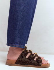 Triple Strap Footbed Sandal-Leopard / Boden Outlet