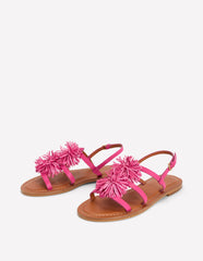 Pom Pom Flat Sandals-Pink / Boden Sale
