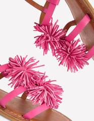 Pom Pom Flat Sandals-Pink / Boden Sale