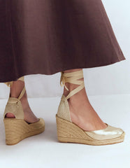 Cassie High Wedge Espadrilles-Gold / Boden Outlet