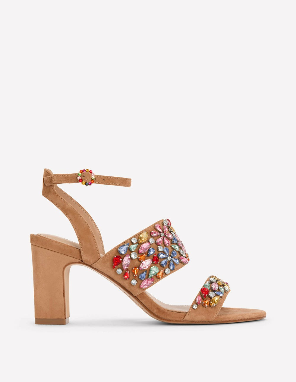 Embellished Block Heel Sandal-Tan Embellished / Boden us