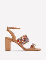 Embellished Block Heel Sandal-Tan Embellished / Boden us