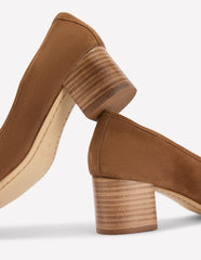 Closed Back Block Heel-Raw Umber / Boden Sale