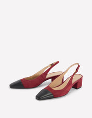 Ailsa Block Heel Slingbacks-Oxblood / Boden Outlet