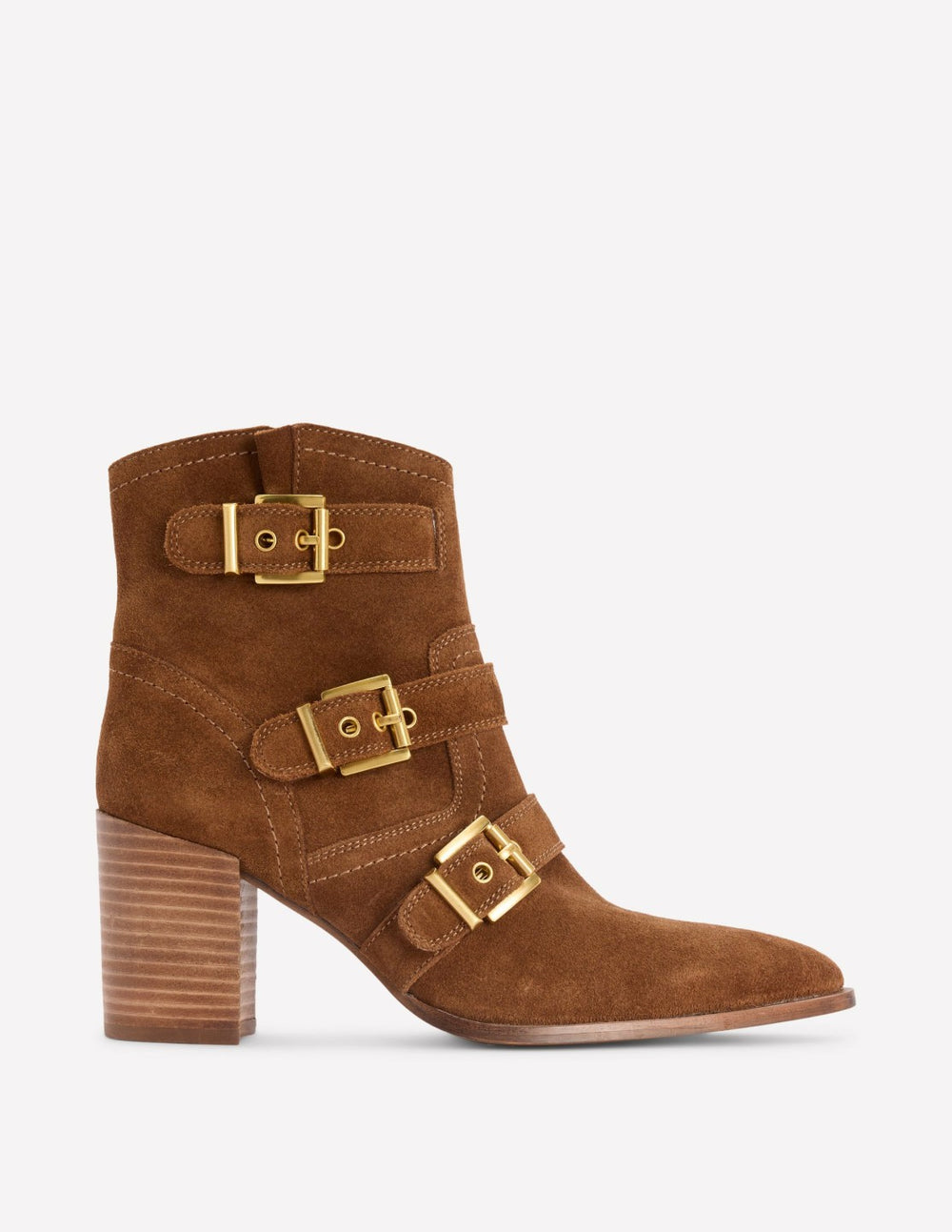 Heeled Buckled Ankle Boot-Cognac / Boden Discount
