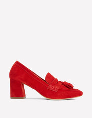 Sol Block Heeled Penny Loafers-Red / Boden On sale