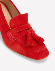 Sol Block Heeled Penny Loafers-Red / Boden On sale