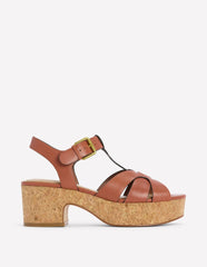 T-bar Wedge Sandals-Tan / Boden Outlet