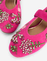 Kylie Flat Buckle Mary Janes-Embellished Pink / Boden Discount