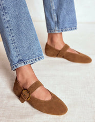 Kylie Flat Buckle Mary Janes-Raw Umber / Boden us
