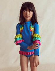 Appliqué Rash Vest Set-Azure Blue Parrot / Boden Outlet