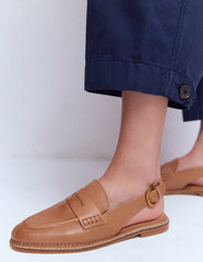 Nya Slingback Penny Loafers-Tan / Boden Discount