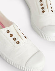 Laceless Canvas Plimsoll-Ivory / Boden Online