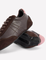 Delphine Slim Sole Trainers-Chocolate / Boden us