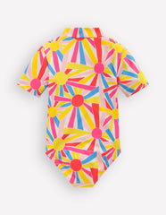 Short-sleeved Swimsuit-Ivory Sunburst / Boden Discount