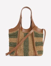 Mini Straw Tote-Khaki/Natural Stripe / Boden Sale