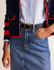 Classic Leather Belt-Navy / Boden On sale