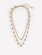Hammered Disk Layered Necklace-Gold Colour / Boden