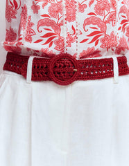 Interest Raffia Belt-Red / Boden