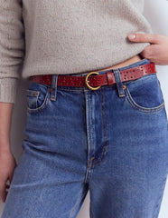 Brogue Cut Belt-Red / Boden Sale