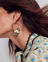 Hammered Gold Teardrop Hoops-Gold Colour / Boden Online