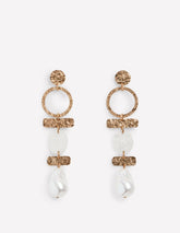 Statement Drop Earrings-Gold Colour/ Faux Pearl / Boden Discount