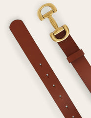 Iris Snaffle-Trim Leather Belt-Tan / Boden Outlet