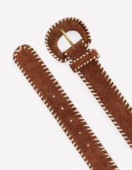 Covered Whipstitch Belt-Tan / Boden Discount