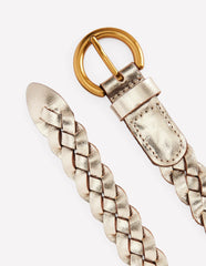 Skinny Plaited Belt-Gold / Boden Outlet
