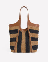 Straw Tote-Navy/Natural Stripe / Boden