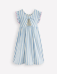 Bow Back Jersey Dress-Salt Blue/ Ivory Stripe / Boden Outlet