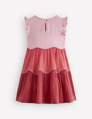 Double Cloth Twirly Dress-Spring Blossom Colourblock / Boden Sale