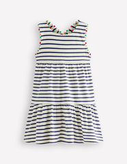 Jersey Cross-back Dress-Starboard Blue Stripe / Boden Online