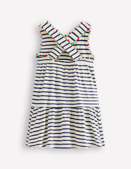 Jersey Cross-back Dress-Starboard Blue Stripe / Boden Online