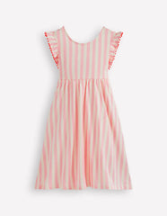 Bow Back Jersey Dress-Pink Stripe / Boden