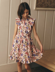 Gathered Woven Dress-Blooming Pink Floral Bloom / Boden Online