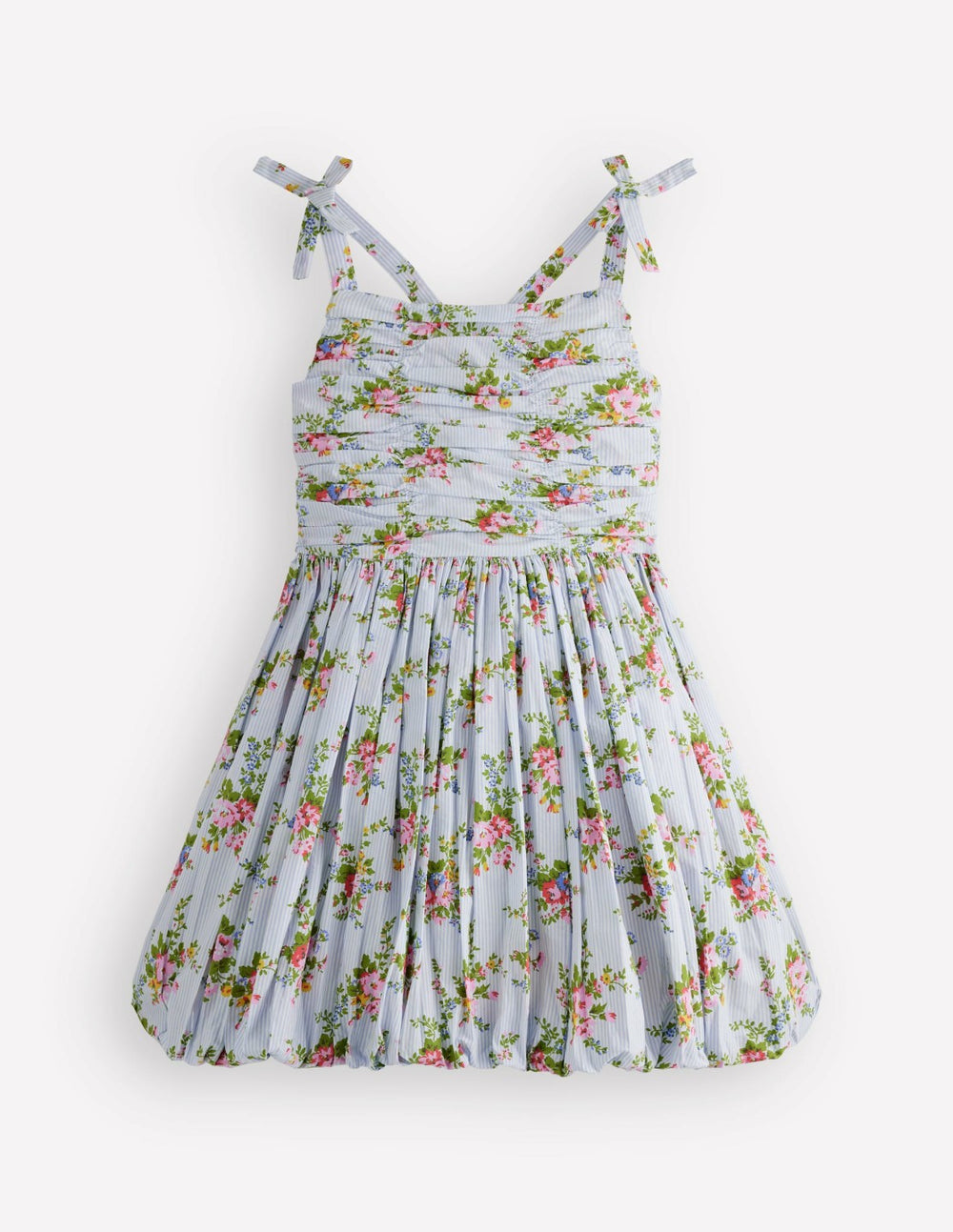 Ruched Bodice Bubble Dress-Vintage Floral / Boden Outlet
